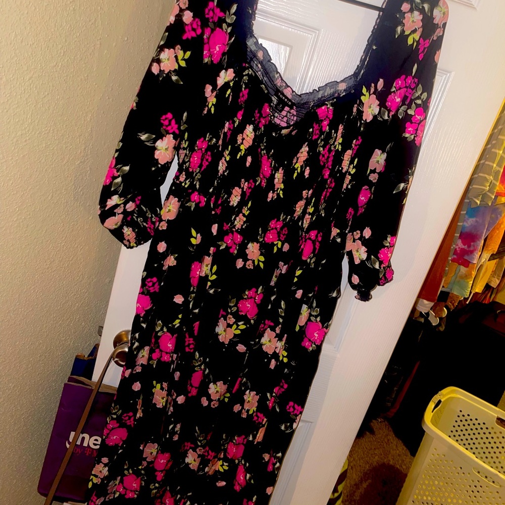 Torrid Plus Size Black and Floral Print